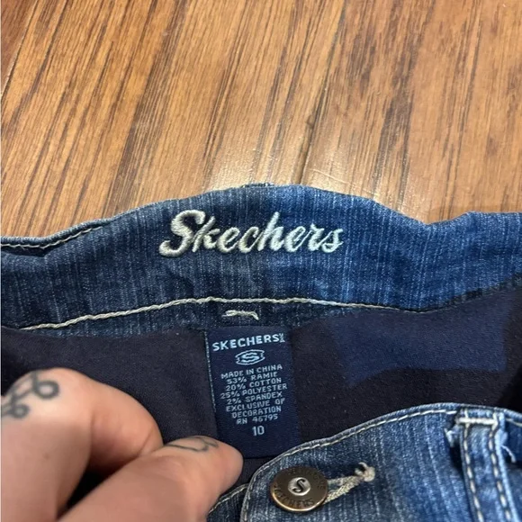 Skechers Girls Size 10 Denim Skort Ruffle Hem Y2K - Picture 6 of 8